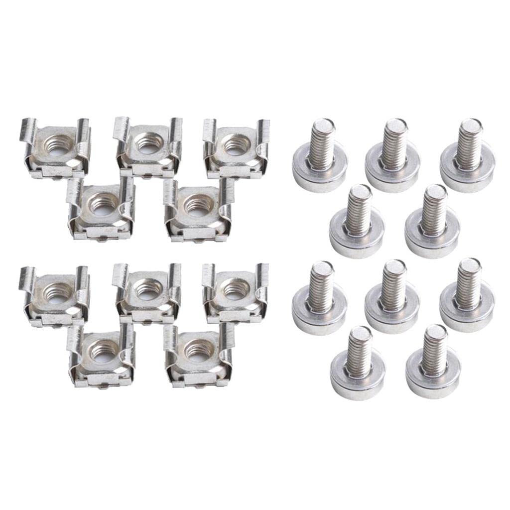 10 Pack Lot M6X16 Rack Mount Cage Nuts Screws W Washers Square Clipsrackmount Cabinets Frames Racks Chassis Patch Panels Enterprise Networking Servers Computers-picture-21