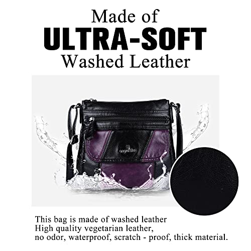 Image of Angelkiss Small Womens Crossbody Bag Leather Shoulder Purse for Women Hobo Bag with Adjustable Shoulder Strap