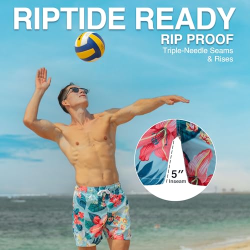 Image of Kanu Surf Men's Big Viper Extended Size Stripe Swim Trunk