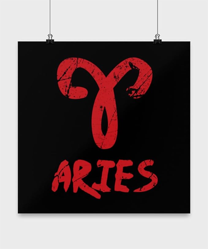 Aries Zodiac Sign Poster - 16x16 Wall Art - Gloss Paper Finish for Astrology Lovers