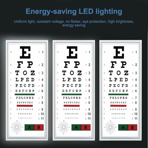 Échelle optométrique LED Snellen pour test de vision de 2,5 à 5 m