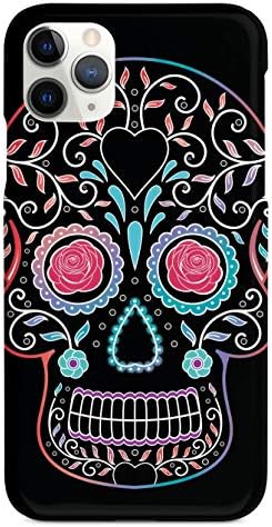 Inspired Cases - 3D Textured iPhone 11 Pro Max Case - Rubber Bumper Cover - Protective Phone Case for Apple iPhone 11 Pro Max - Floral Sugar Skull