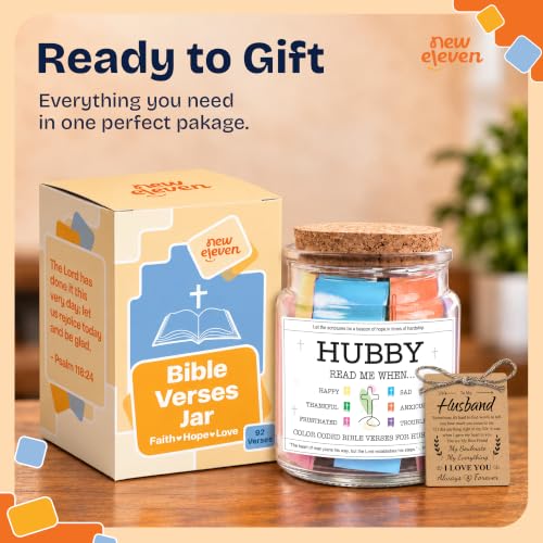 NewEleven Gifts For Husband - Christian Gifts For Him, Husbands - Birthday Gift for Husband from Wife - Meaningful Presents For Hubby From Wife, Her - Bible Verse Jar - Image 5