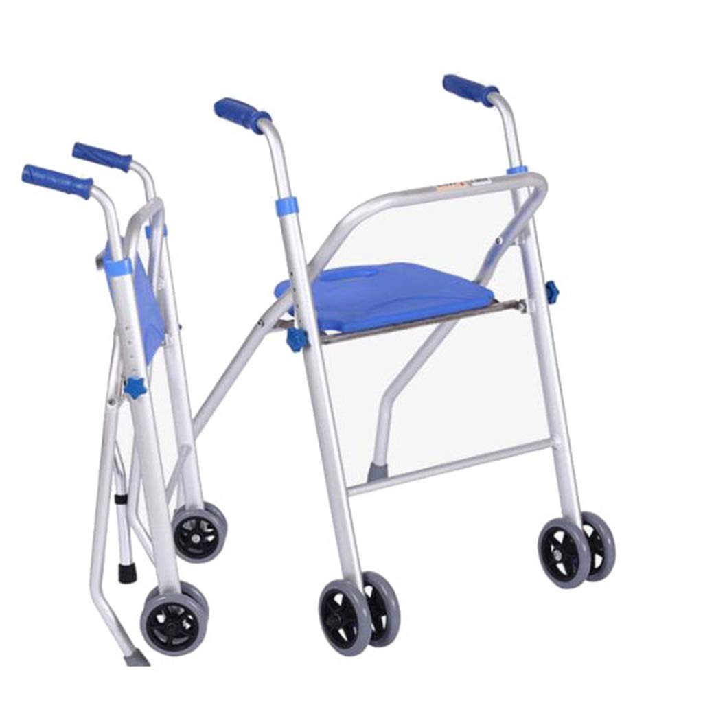Chodzik medyczny - dwukołowy chodzik z siedziskiem, składany aluminiowy chodzik - udźwig: 180 kg/400 funtów