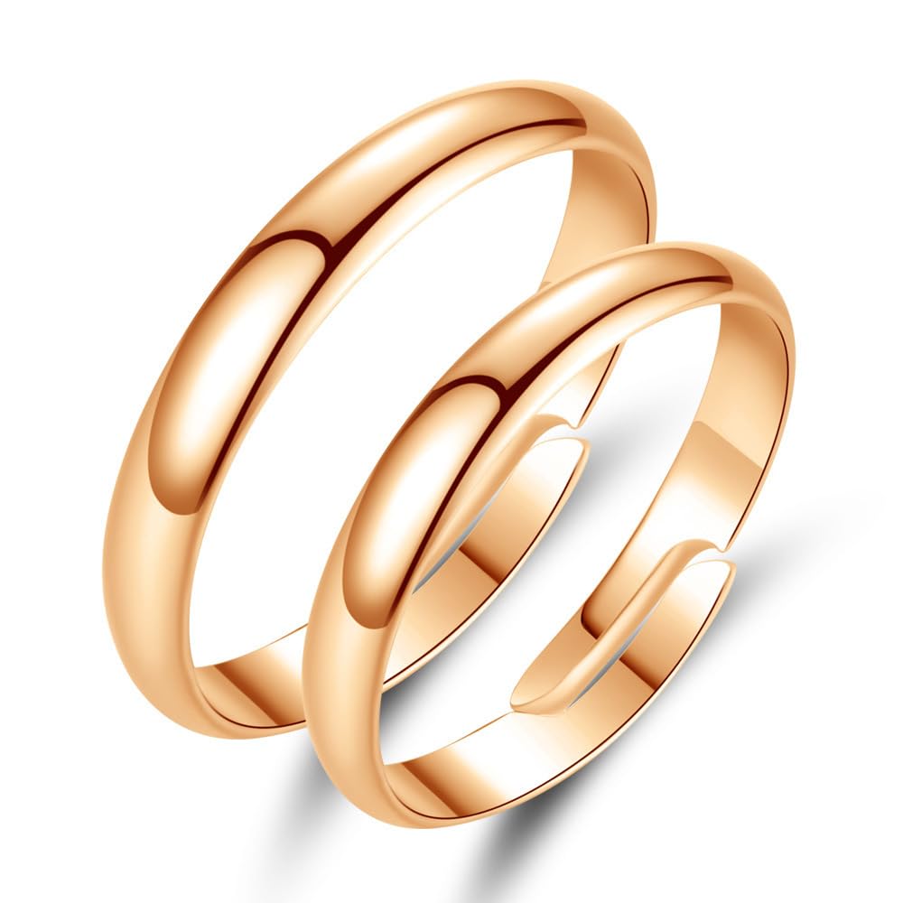 QUECY® Copper Adjustable Men & Women Geometric Shaped Designer Embellished Couple Ring for any occasion- Womens model/piece copper plated with rose gold- Adjustable (B0CWTKF9BJ) Amazon Price History, Amazon Price Tracker