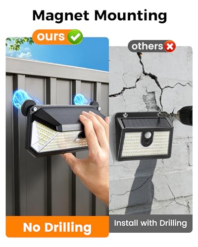 Image of 416LED 1500LM Thumok Magnetic Solar Lights Outdoor,RV Exterior Lights with Motion Sensor, Solar Security Lights IP65 Waterproof with Strong Magnets for Deck, Patio, RV, Camper