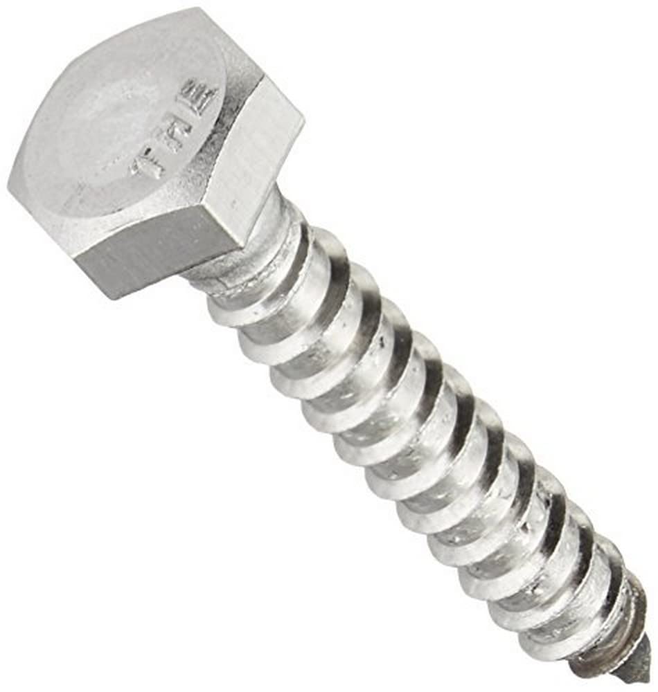 El grupo de Hillman. 832004 1/4 x 1 – 1/2-inch acero inoxidable hexagonal Lag tornillo, 50-Pack