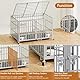 Hundekäfig, Hundebox mit Bodenschale, Hundekäfig mit Trennwand, Hundegitterbox mit 2 Türen und Tablett, 2 in 1 Doppelbox Hundegitterbox für Große und mittlere Hunde, 120 x 73 x 68 cm, Silbrig