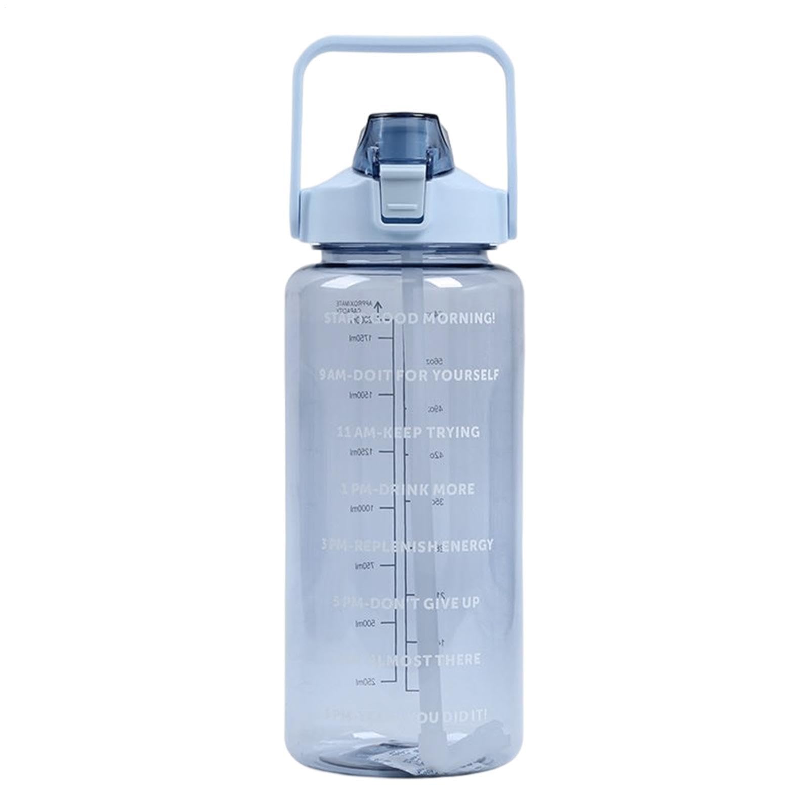 Water Bottle 2l, Fitness Drinks Bottle, Portable Large Capacity Cup with Time Markings, Leakproof Water Bottles for Daily Use, Fitness and Outdoor Activities