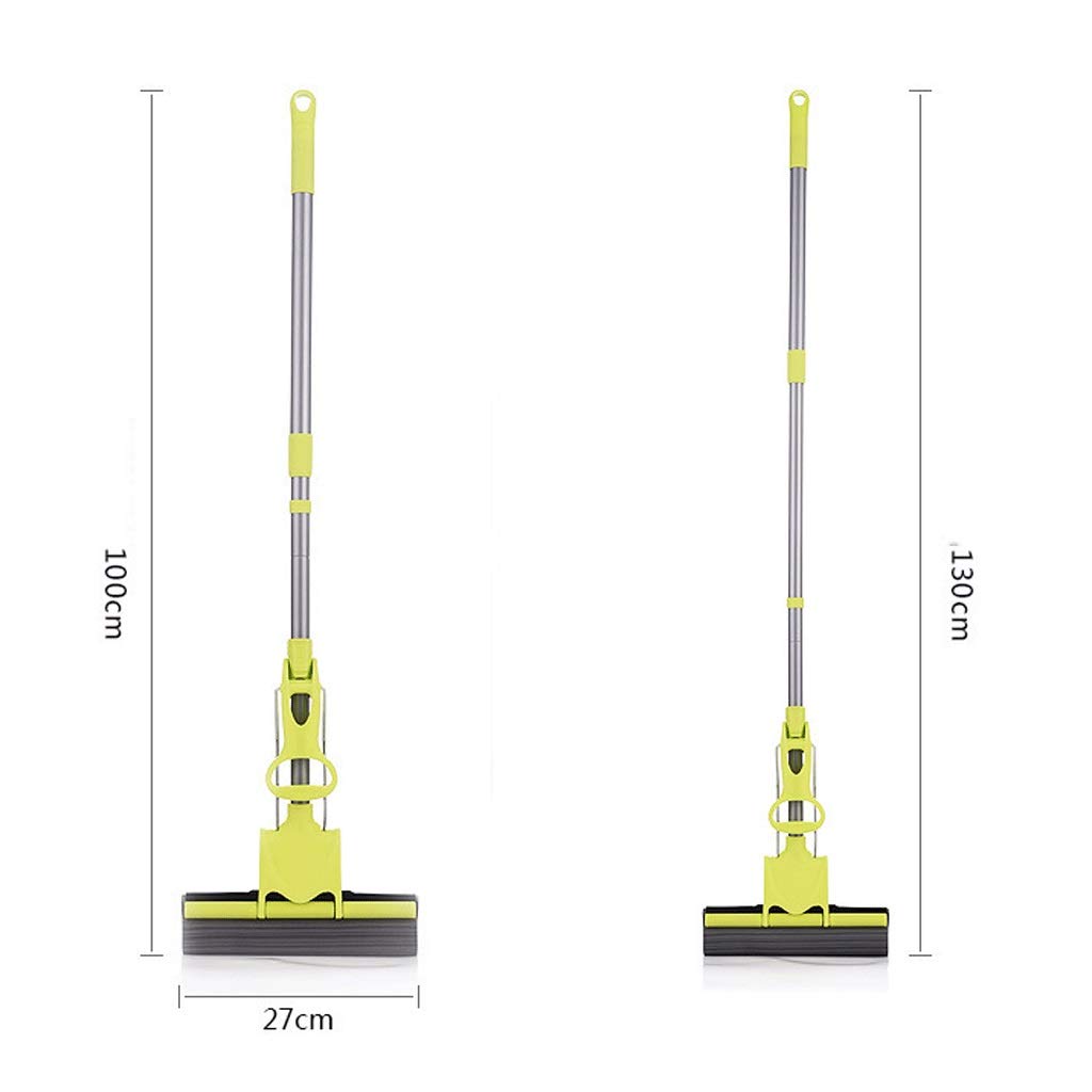 Fregona de Esponja de PVA para el hogar de la Cocina, fregona de Esponja de Espuma de PVA con Rodillo cuádruple súper Absorbente, Limpiador de Pisos Multiusos, Verde