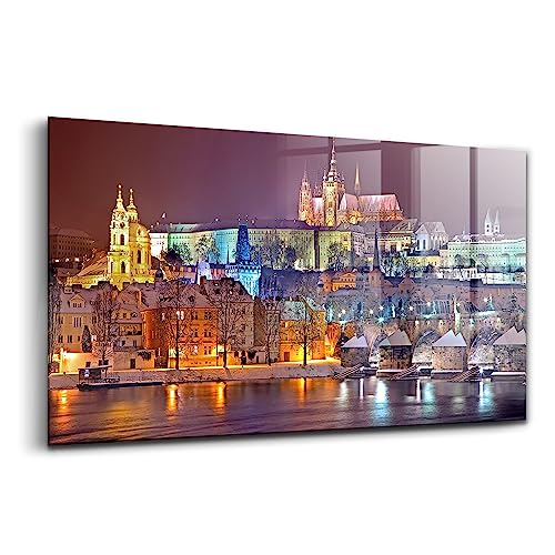 Peinture sur verre moderne Prague 140x70cm, impression haute définition résistante aux UV