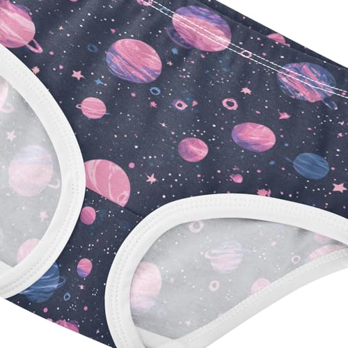Wusikd Colorful Planets Girls' Underwear Cotton Stars Girls Briefs Soft Toddler Underwears 2T4