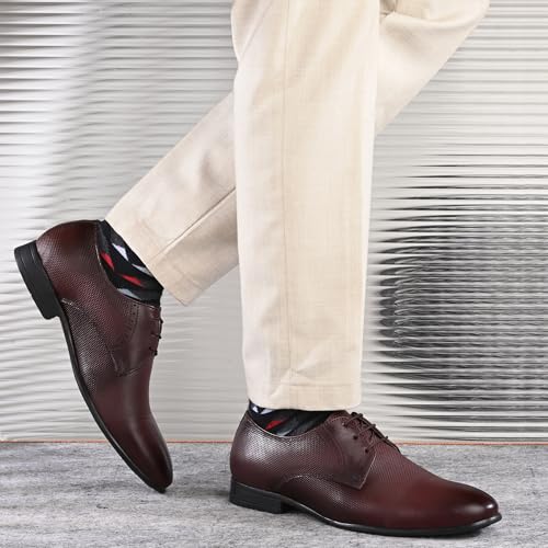 Image of Blue Leather by Centrino Lace-up Men's Formal Shoe | Stylish with Soft Cushioned Insole | Trendy Lace-Up Design | Durable Leather with Anti-Skid Sole | Perfect for Formal Wear (4039)