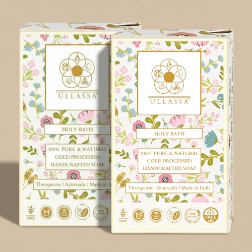 Image of Skin Brightening Aromatherapy Soap | Rice Extract & Zeolite Clay with Basil & Geranium | For Pigmentation, Dark Spots & Acne | Luxury Natural Bath Bar for Men & Women | SLS Free (Pack of 2)