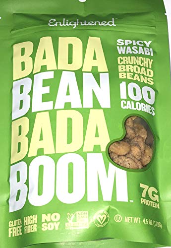 Enlightened Bada Bean Bada Boom Crunchy Broad Beans 4.5oz - 3 Bags (BADA BEAN WASABI 4.5oz 3PK)