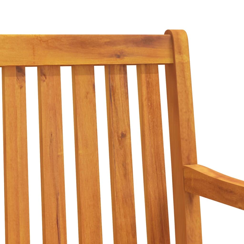 Fengshui Akazienholz Sitzbank 150x55 cm Gartenbank | Massivholz, geölt, wetterbeständig, Armlehnen, Rückenlehne, pflegeleicht