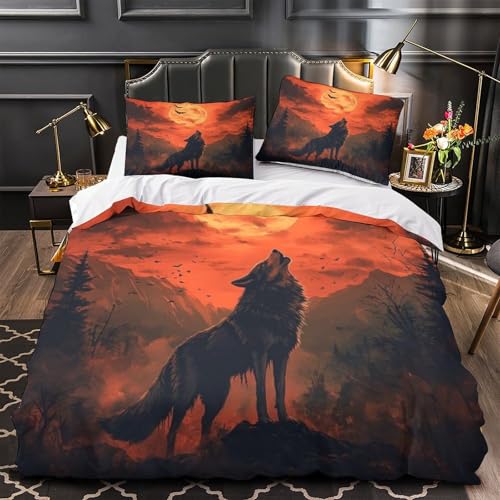 Ensemble housse de couette loup pour décorer une chambre d'ado moderne