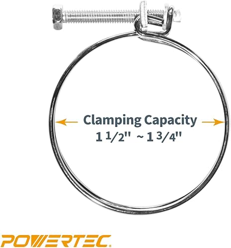 Miniatura 2 de POWERTEC 70214-P2 Abrazadera de manguera de doble alambre de 1-12 pulgadas con perno, abrazaderas de manguera ajustables para manguera de piscina