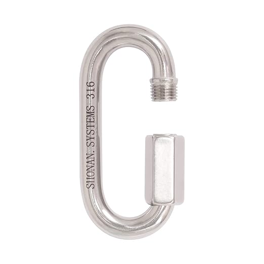 SHONAN 3.5 Inch Chain Quick Link Heavy Duty Large Carabiner Stainless Steel 316 Marine Grade Quick Link Connector, Corrosion Resistant Chain Connector, 1512 Lbs Capacity, 1 Pc