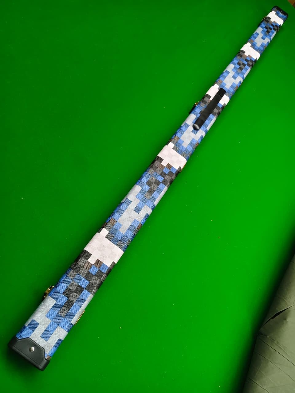 LGB Single Piece/(1 PIECE) Leather Snooker Cue Case 2 Slot Cue Stick Case with Key Lock Camouflage Design Hard Cue Box with Soft Interior Durable & Travel-Friendly (Blue)-image-35
