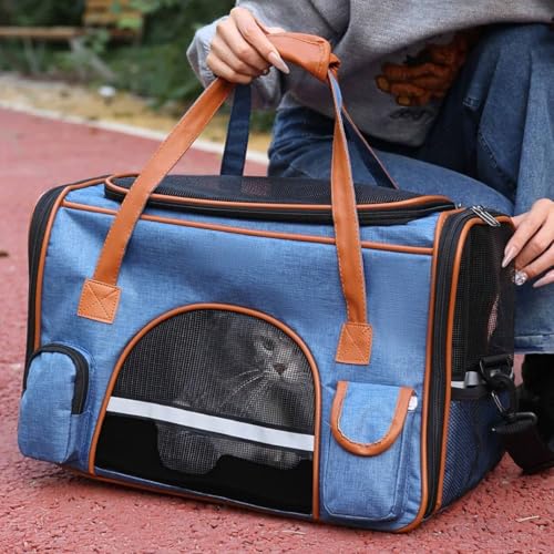 Bolsa Pet Transporte Viagem Mala De Mão Cabine Avião Cães Gatos Luxo Cachorro Passeio Ventilação Tel
