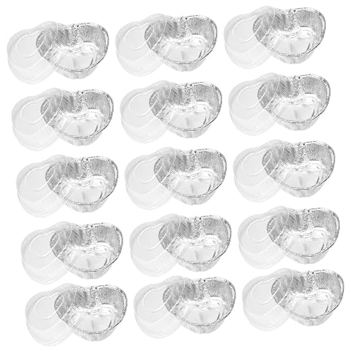 CIYODO 20pcs Disposable Heart-shaped Aluminum Foil Food Boxes for Bbq Wedding Home Outdoor Activities