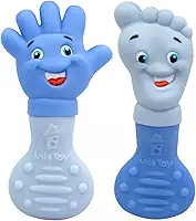 Mordedor Bebê Macio Massageador Gengiva Pezinho Mãozinha (Azul)