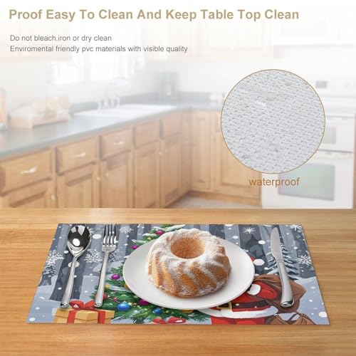 Sets de table de Noël imperméables en PVC durable pour table de salle à manger - 5
