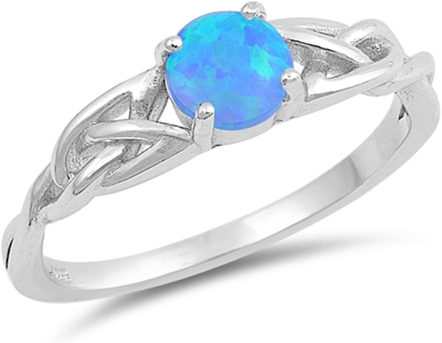 CHOOSE YOUR COLOR Sterling Silver Round Criss Cross Knot Ring