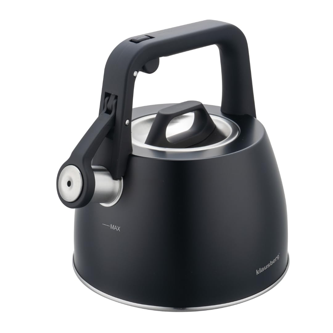 Bouilloire à sifflet Klausberg noire 2,5 l pour vos moments café et thé à la maison