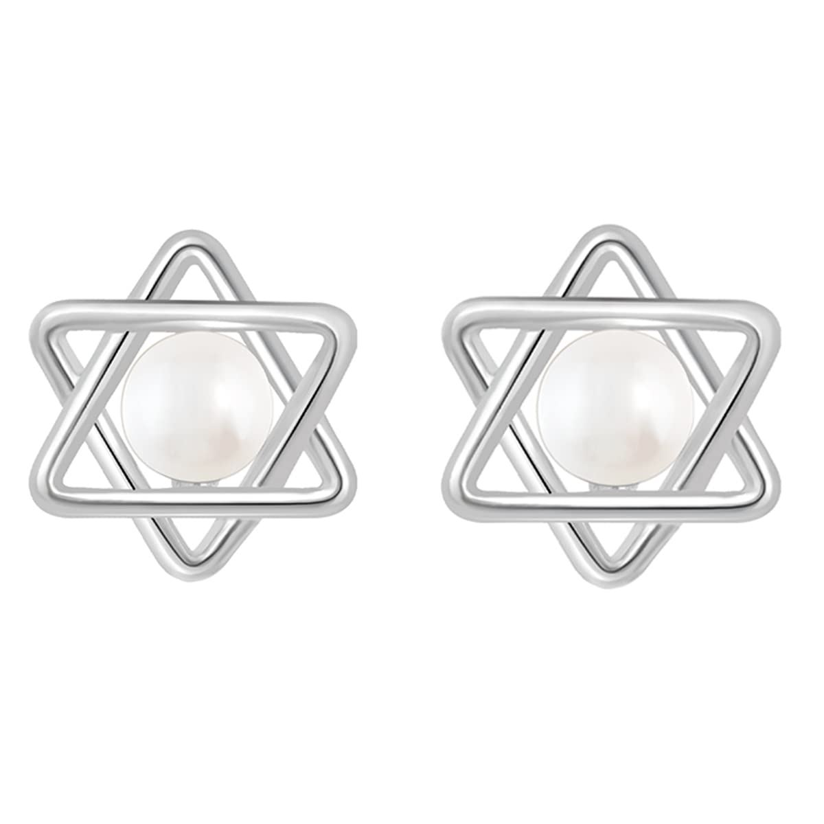 GIVA 925 Sterling Silver Starry Pearl Studs | Earrings to Gift Women & Girls | With Certificate of Authenticity and 925 Stamp | 6 Month Warranty*
