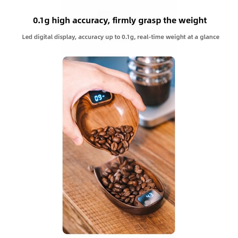 Walnut Coffee Scale, 2-in-1 Dosing Tray Espresso Coffee Weighing Scale