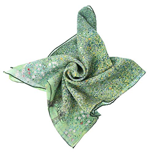 Women 100% Silk Scarves Van Gogh Paul Gauguin Monet Painted Scarf3