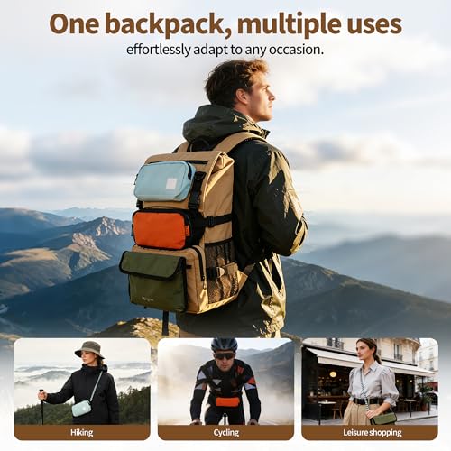 Mochila desmontable para portátil FLYINGFOX beige ligera miniatura 4