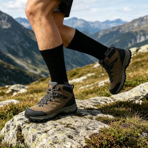 Image of WANDER Merino Wool Crew Socks 3 Pairs Lightweight Cushion Boot Sock | Breathable, Moisture-wicking, Temperature Control, Odor-control, Anti-blister, Light Hiking Running, Everyday