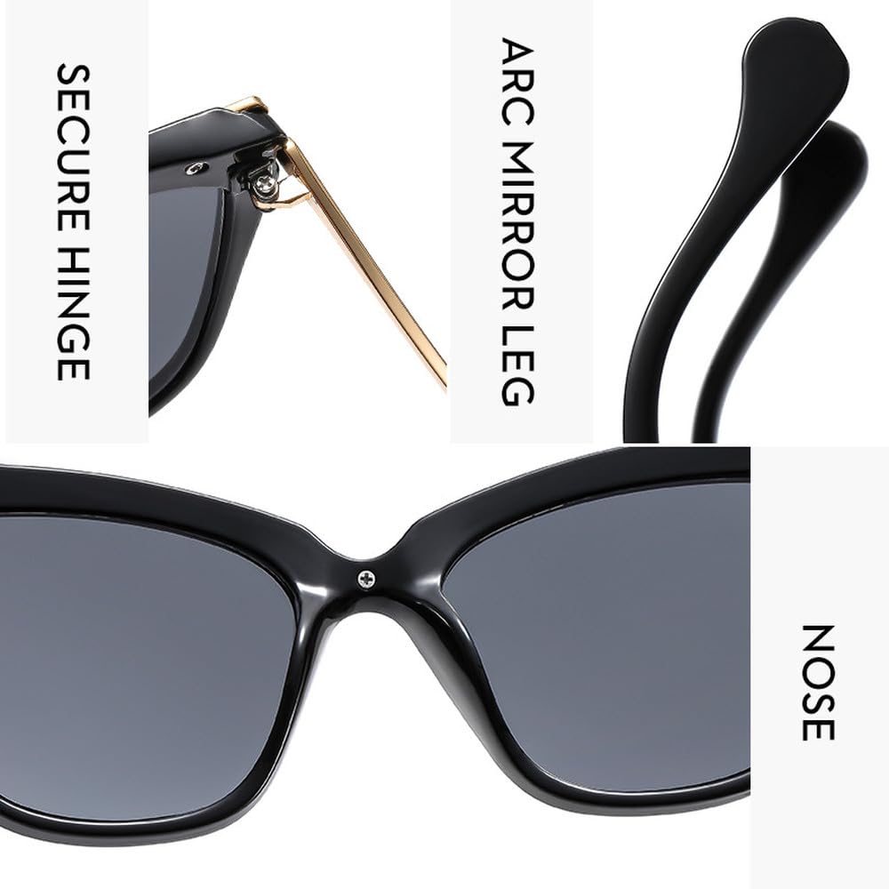 Neue 2025 Retro Reise Uv400 Beliebte Brillen Trending Metall Vintage Frauen Sonnenbrille Schwarz Cat Eye Sonnenbrille Damen Driving Shades, GR