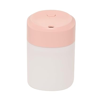 Gnanishwa Cool Mist Small Humidifier with 1 spare filter, Multi-colour LED Night Light, 200ml USB Desktop Mini Humidifier for Car, Office Room, Bedroom (Mood PINK)