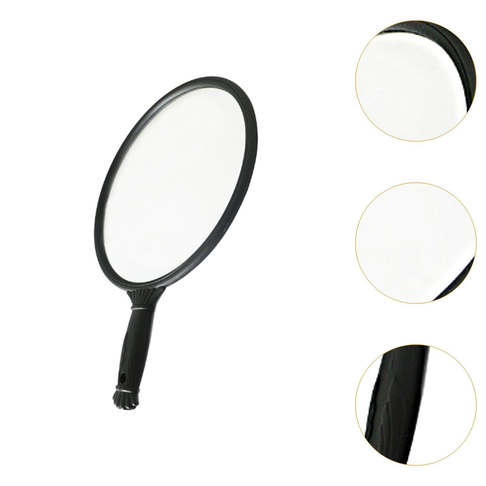 jojomis Espejo de tocador de mano de alta calidad, espejo de corte de pelo y maquillaje con mango antideslizante para el hogar, salón y viajes, 9.84 pulgadas de diámetro