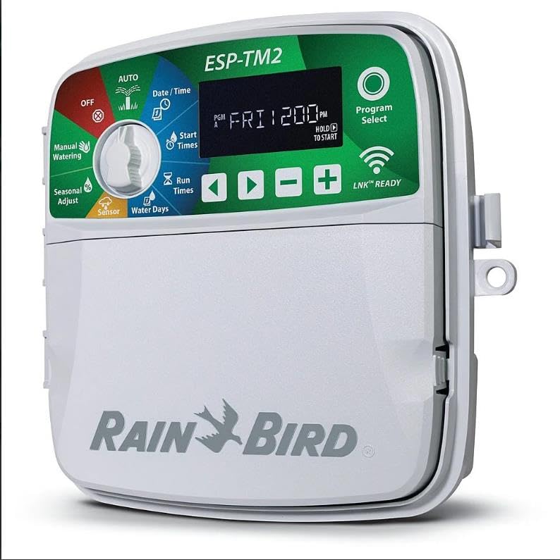GARDPRIME –Programmatore Rain Bird ESP-TM2 4 zone + Modulo Wi-Fi LNK2 (versione interna)–Prodotti nuovi, scatola leggermente danneggiata/aperta– Controllo intelligente dell’irrigazione–by ArrosagePro