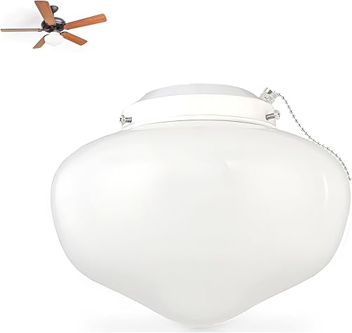 Miniatura 4 de Ciata Moderno kit de lámpara para ventilador de techo con 3 pantallas de bombilla de vidrio acanalado esmerilado e iluminación LED, ahorro