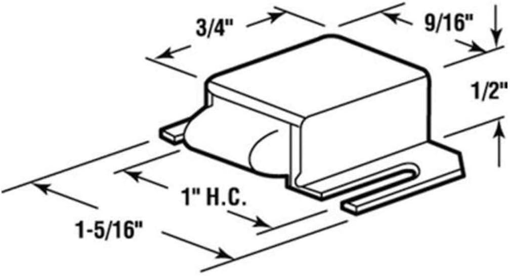 Brown Shower Door Catch - Push to Close Latch/Door Box with Nylon Tip - Durable & Rust Proof (Pack of 1)