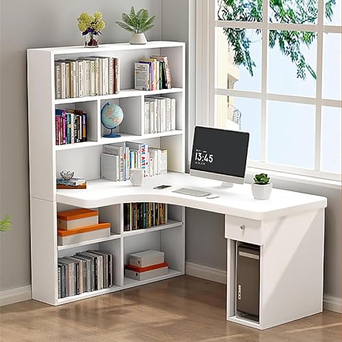 Scrivania multifunzionale per casa e ufficio: dotata di un ripiano aperto a 5 livelli e un ampio cassetto, questa scrivania offre ampio spazio per mantenere il tuo ufficio pulito e ordinato. Soddisfa le varie esigenze di archiviazione e aiuta a creare uno spazio di lavoro ordinato.