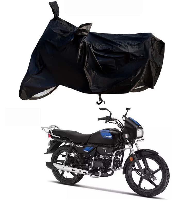 Grabndeals Hero Splendor Plus / Splendor Plus Xtec Two Wheeler Cover - Dustproof UV Protection 100% Waterproof Bike Body Cover (Black)