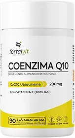 Coenzima Q10 200mg - 90 Cápsulas, CQ10 + Vitamina E 100% IDR, Fortalvit