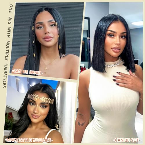 Wear and Go Glueless Wigs Human Hair Pre Plucked Pre Cut 6x4 Straight Lace Front Wigs Human Hair Wigs for Women No Glue Hd Lace Front Closure Ready to Wear Wigs 180% Density 20 Inch Natural Black - Image 6