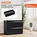 INTERGREAT Lateral File Cabinet 2 Drawer, Black Metal File Cabinets for Home Office, Locking File Cabinet for Letter/Legal/F4/A4 Size Hanging Files, Easy Assembly