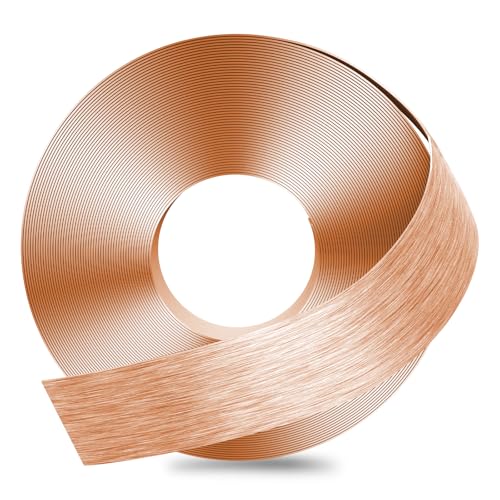 Image of GSCIT Club Rose Gold Edge Banding, 2 Inch x 50ft Aluminum Brushed Edge Banding PVC Edge Trim for Cabinet Repair Furniture
