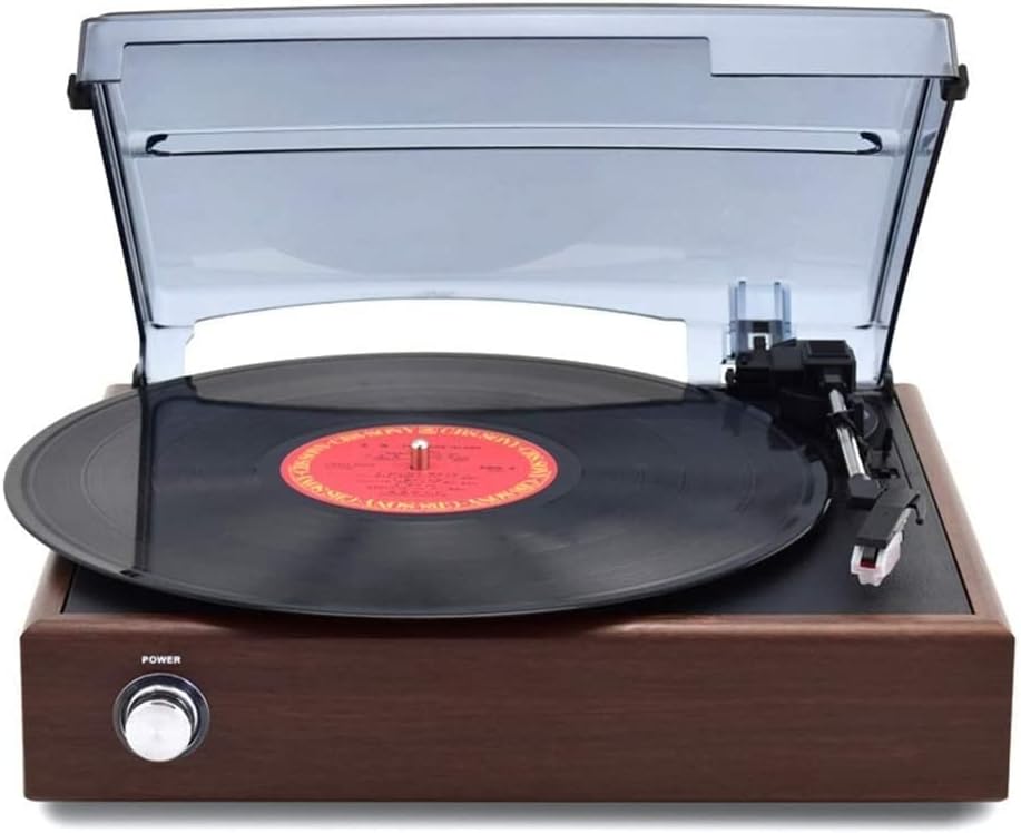 Ornaments for Bedroom Vinyl Record Player Retro Modern Household CD Player Gramophone Old LP Record Player Built-in Speakers Continental