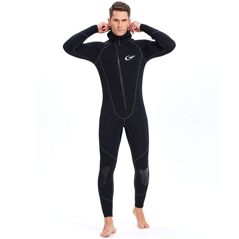 ZCCO Wetsuit voor heren - ultra stretch 1,5 mm neopreenpak met ritssluiting aan de achterkant, full body eendelig duikpak voor snorkelen, duiken, zwemmen en surfen (zwart-1,5 mm, L