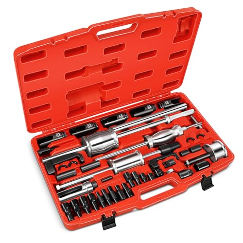 DNA MOTORING 40pcs Diesel Fuel Injector Puller Removal Tool, Diesel Injector Extractor Master Kit, Slide Hammer Fuel Injector Removal Tool Kit for Diesel Engines, TOOLS-00785
